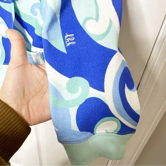 HILL HOUSE‎ Allie Full Zip Hooded Jacket Blue Ocean Kaleidoscope Size Small - Picture 6 of 8